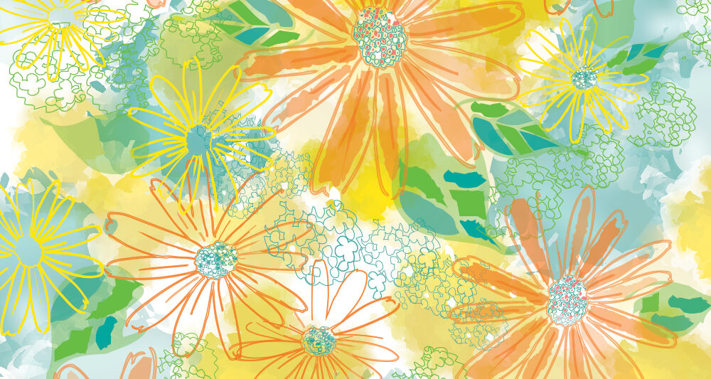 watercolor inspired floral pattern by Ellen Morse Originals