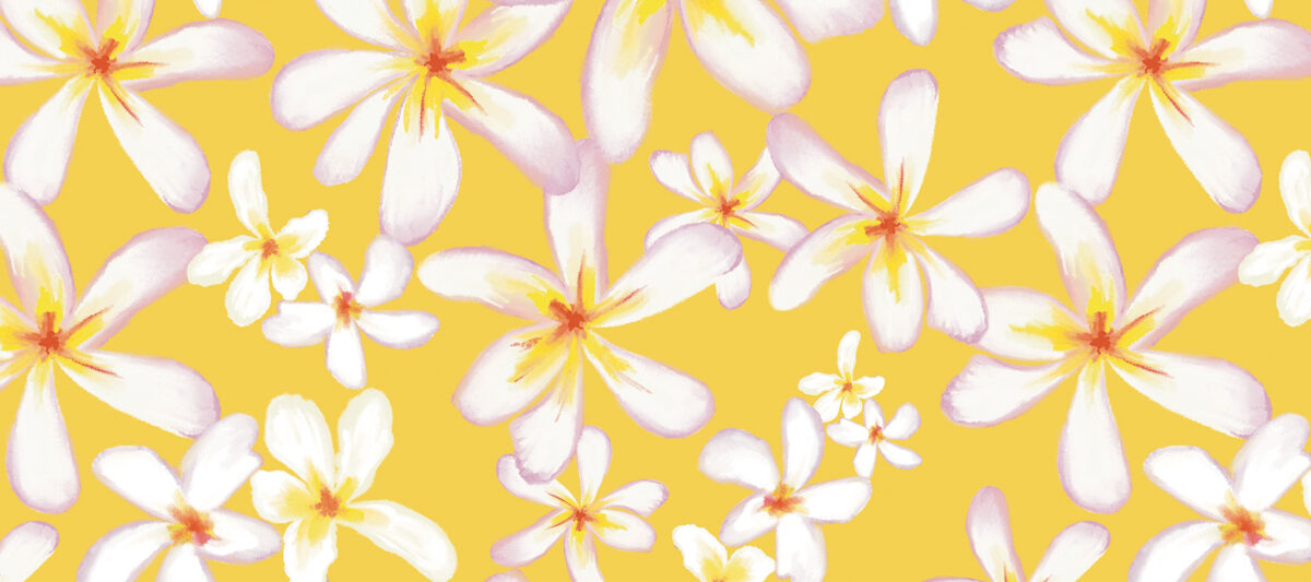 plumeria yellow floral pattern by Ellen Morse