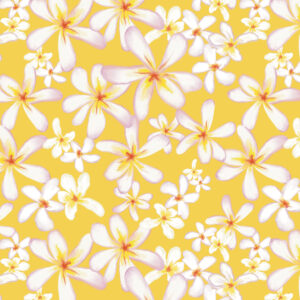 plumeria yellow floral pattern by Ellen Morse