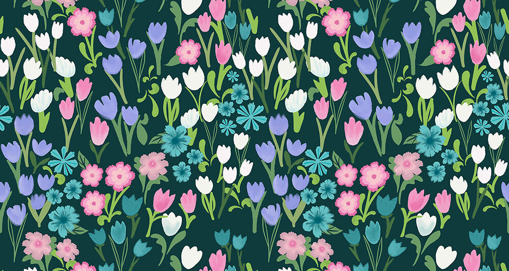 floral meadow surface pattern design by Ellen Morse