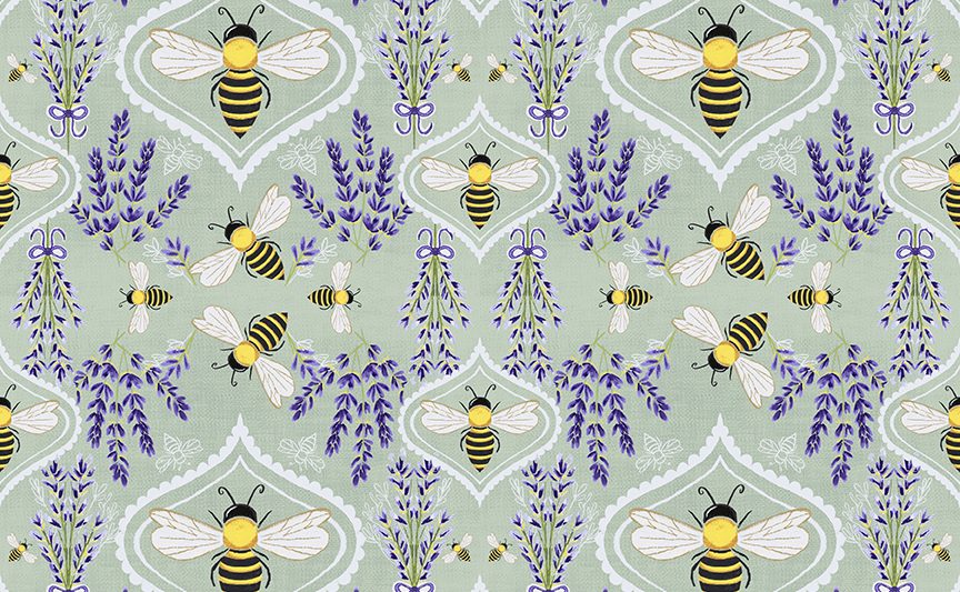ladybug and honeybee surface pattern illustrated by Ellen Morse