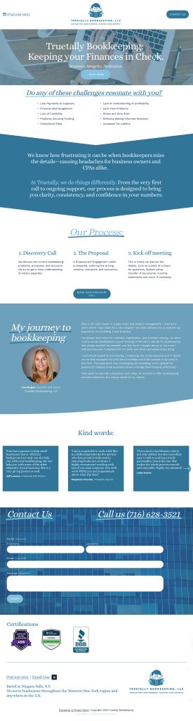 truetally bookkeeping example page designed by Ellen Morse