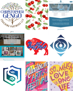 collage of graphic design and illustration projects from 2025 by Ellen Morse