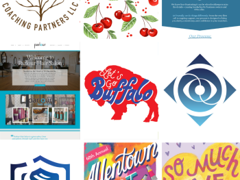 collage of graphic design and illustration projects from 2025 by Ellen Morse